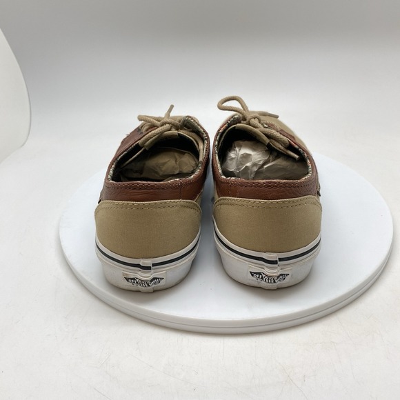 Vans Mens 8 Womens 9.5 Brigata 721356 Brown Leather Canvas Casual Shoes Sneakers - Picture 4 of 10